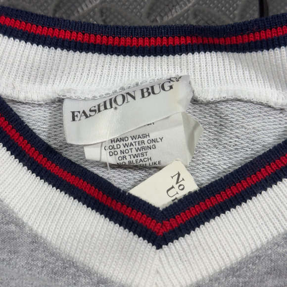 Fashion Bug Sweatshirt Mens XL Gray 3/4 Sleeve USA Flag LA Blues V-Neck Pullover - Picture 4 of 7